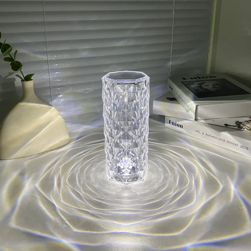 CHOICEYOUNG Wholesale New RGB Usb Touch Desk Lamp Lighting Hotel Study Indoor Bedroom Bedside Crystal Table Lamp