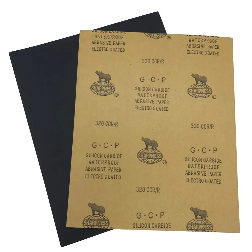 SHARPNESS Cwt Kraft Paper SiC Abrasive Sand Paper Grit 60 to Grit 2000 230mmx280mm Paper Sheet for Automotive Repairing