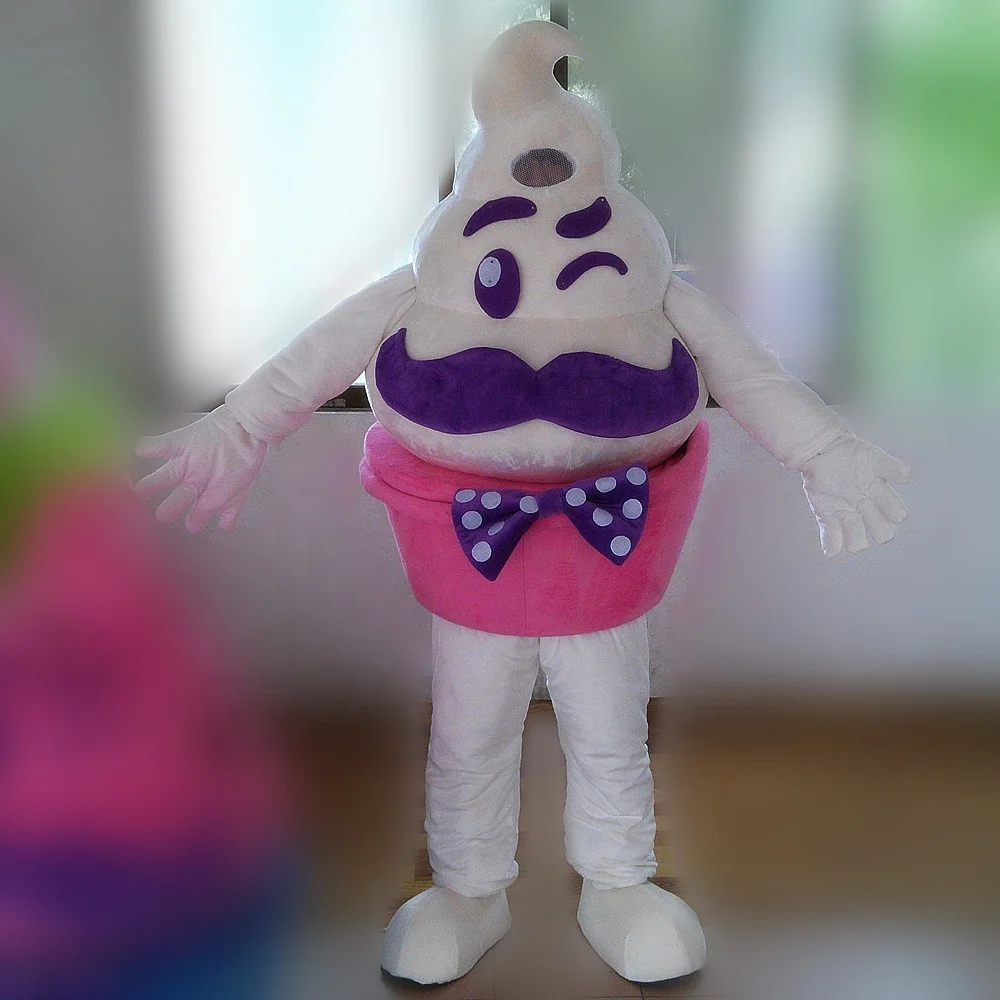 Factory direct sale plush ice cream mascot costume/adult ice cream costume