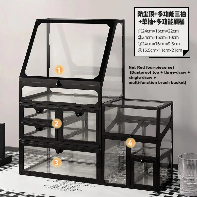 Wholesale custom metal glass jewelry display storage boxes jewelry class box drawer counter round for display