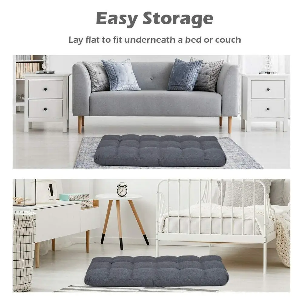 JKY Furniture Japanese Tatami Adjustable Gaming 14-Position Cushioned Folding Lazy Floor Recliner Sofa Chair