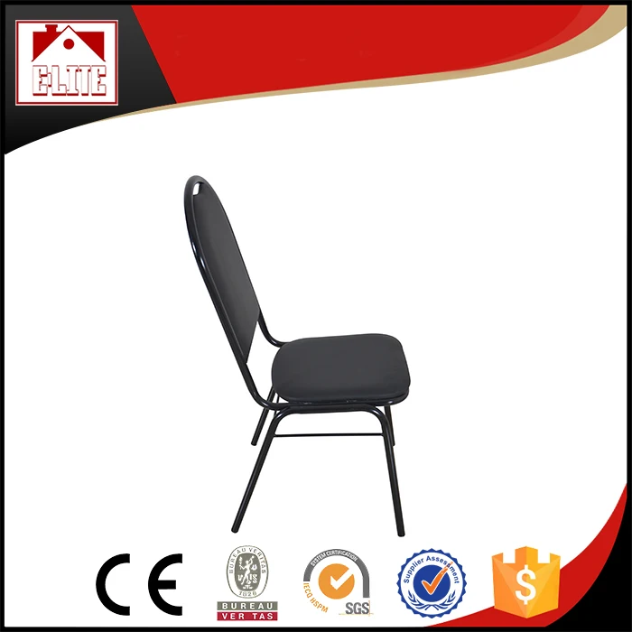 Black metal fabric stackable dining chair suitable for banquet hotel wedding banquet chair can be customized