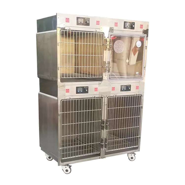 Animal clinic veterinary pet cage dog oxygen tank supply cage stainless steel veterinary cage ICU