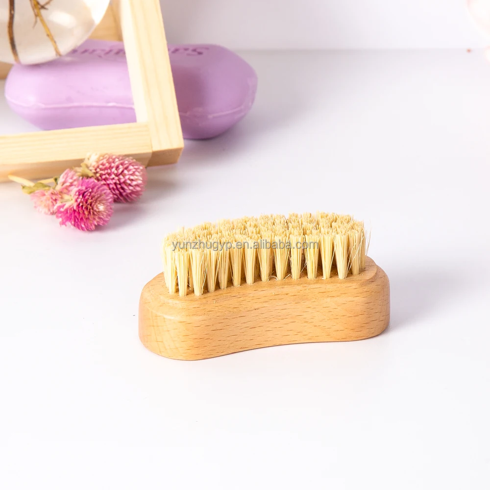 Factory Direct Eco-friendly Bamboo Wood Nail brush with Boar bristle Nail brush