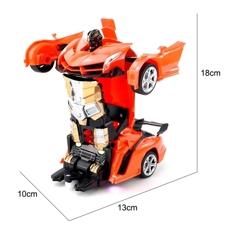 With Music RC Transformation Car Toy RC Car One Button Deformation into Robot Remote Control Car Transforming Robot Deformation
