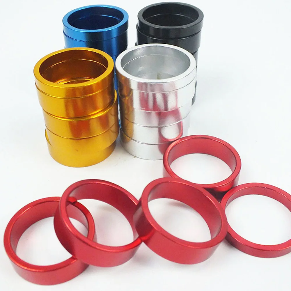 5PCS Customized CNC Aluminum Alloy Bike  Headset Stem Spacer Bicycle  Headset Spacer For MTB BMX Mountain Road Bikes Cycling