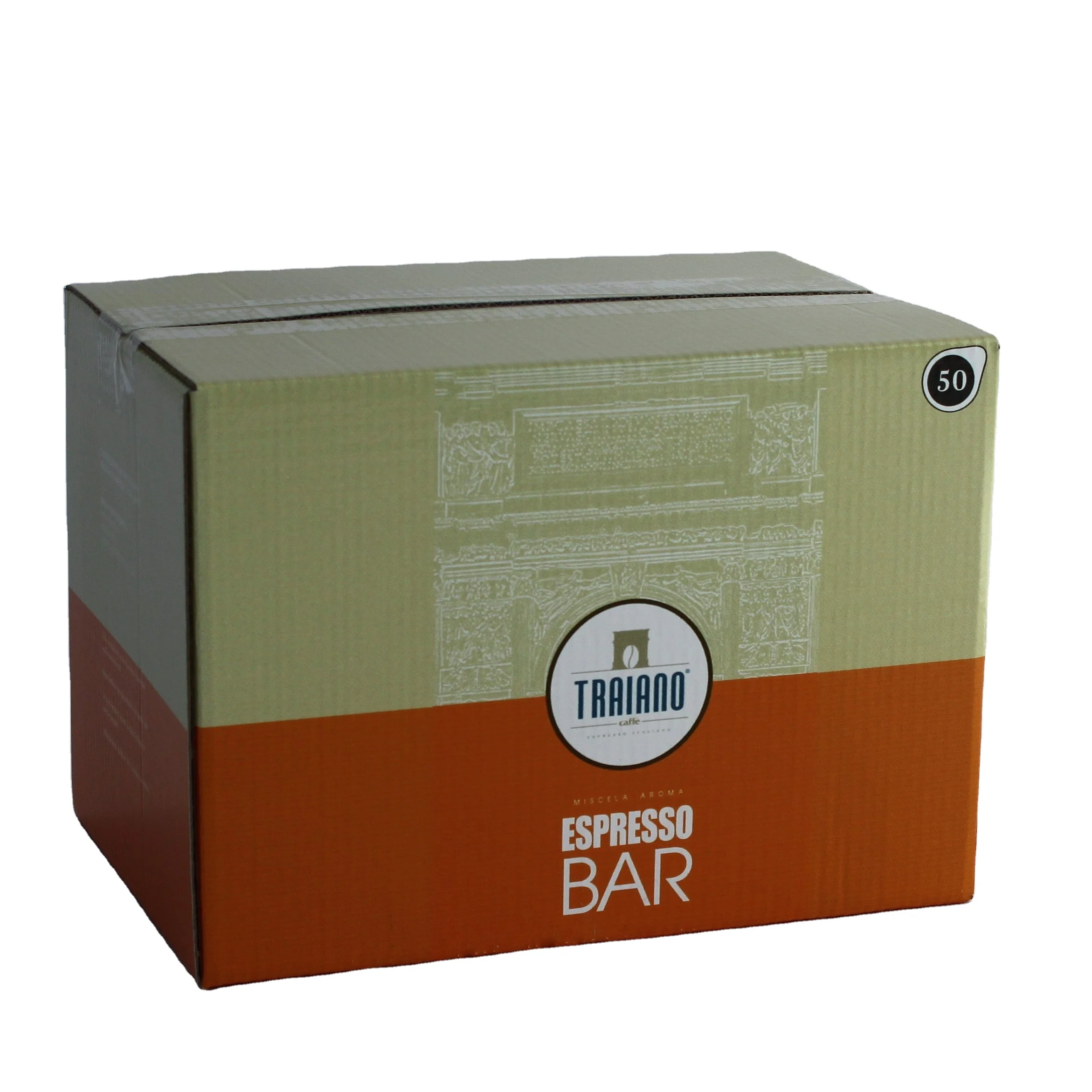 Высококачественные итальянские кофейные стручки с ароматом TRAIANO, сделано в Италии, эспрессо с богатым вкусом, коробка из 50 стручков