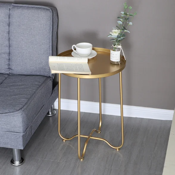 
Simple design living room sofa side table folding small gold luxury coffee tables 