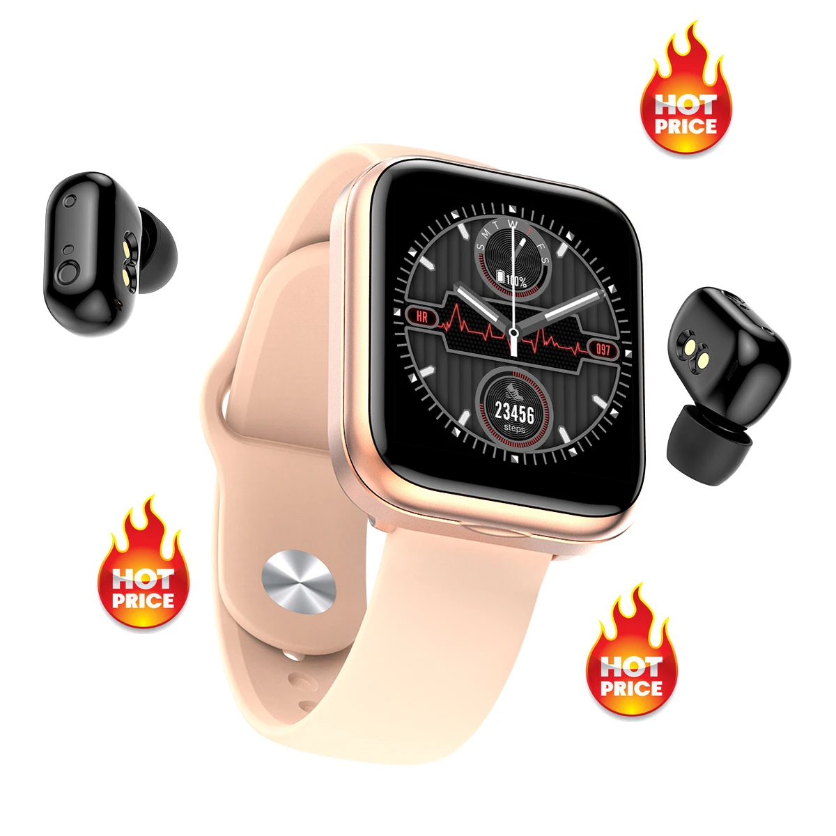  Factory smart watch Earphone 2 in 1 power bank bracelet Portable Headset BT 5.0 earbud earphone
