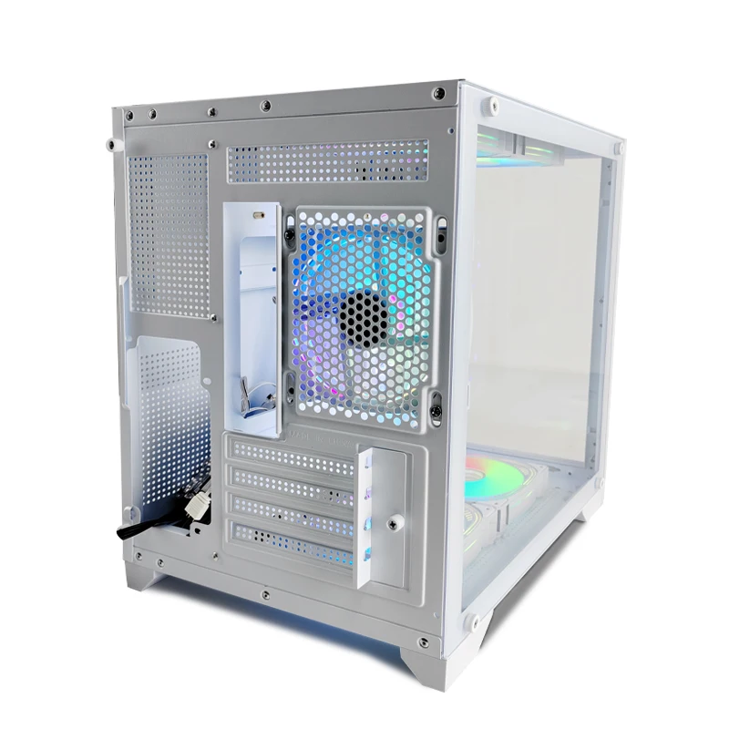 Choiyan Newest Gaming PC Case Aluminum ATX/M-ATX/ITX Desktop Computer Cases with Fan Cooler Audio Front Port and USB 3.0