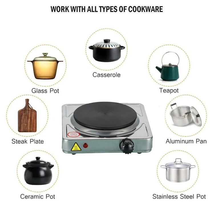 Solid Electric Hot Plate Cooker Burner 1000W OEM Customized german small kitchen stove electric