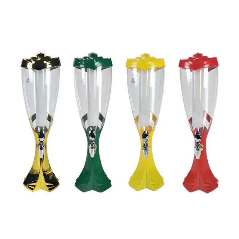 2024 new factory direct sales 3 liter beer cannon beer tower colorful luminous beer tower with customizable logo