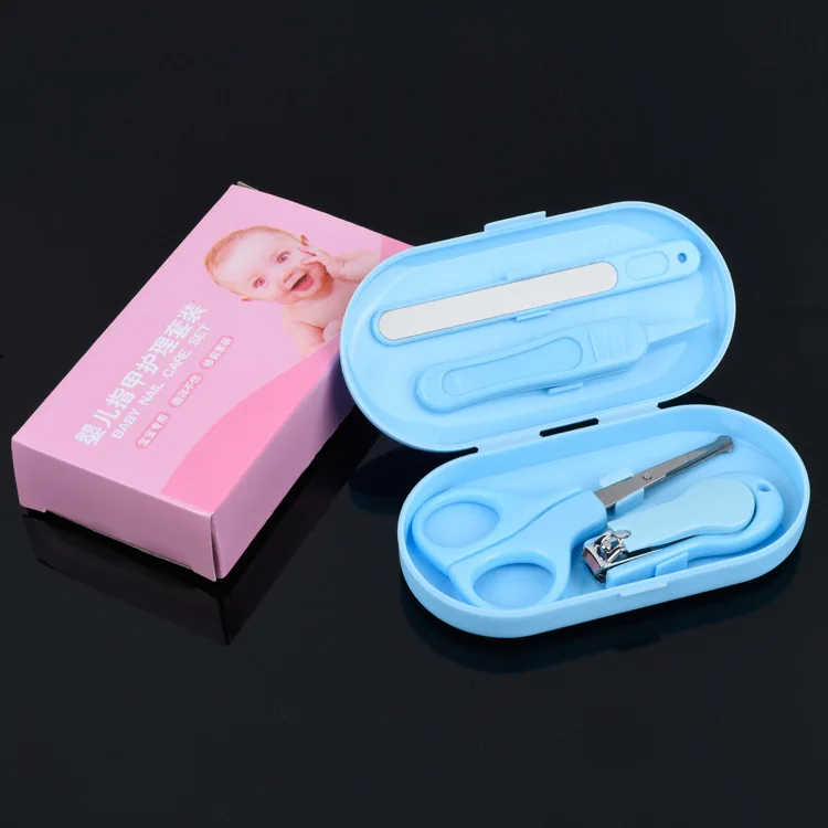 professional Baby infant grooming kit 5 pcs pink and blue color manicure kit