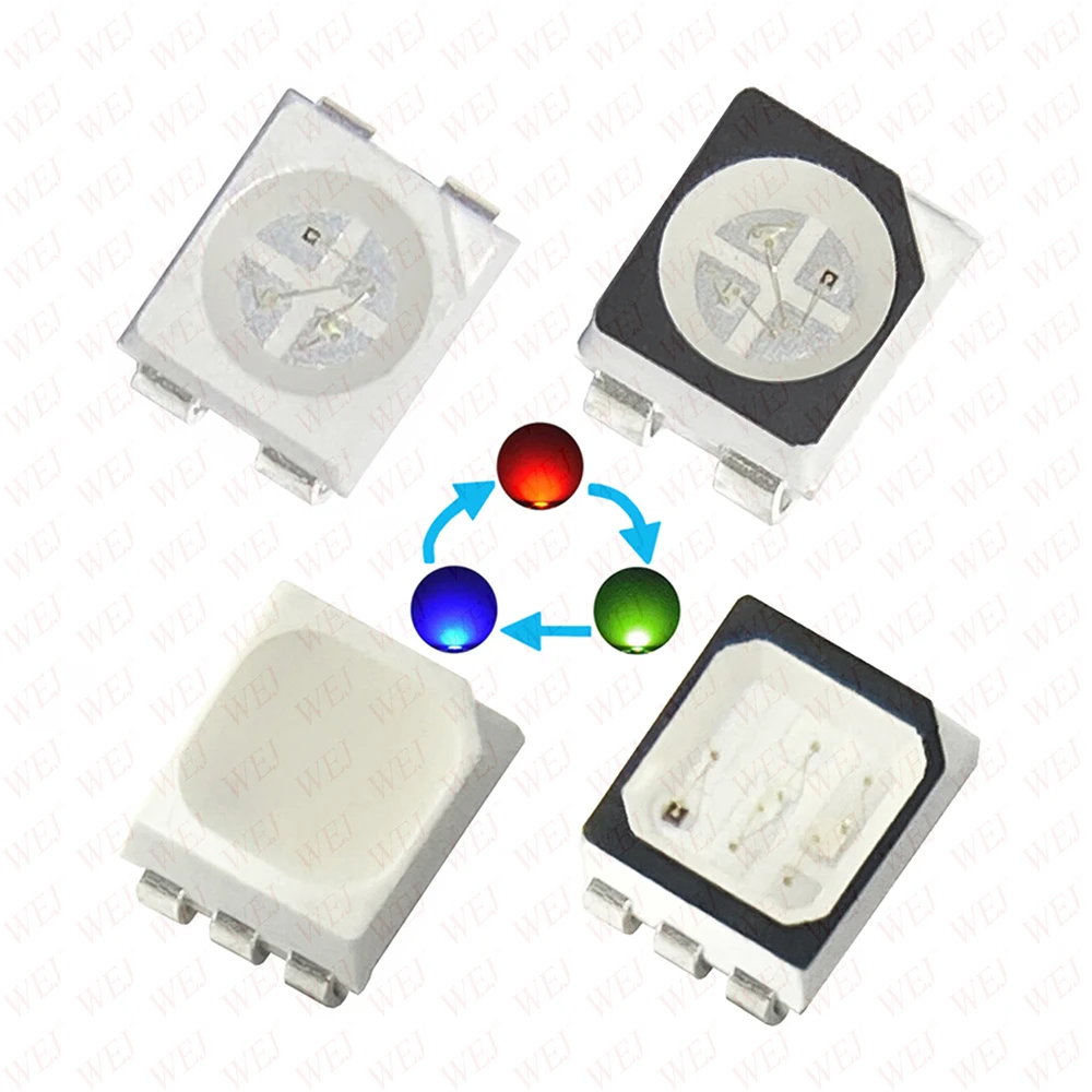 High output chips 0.1w 0.2w 0.5w Black face 2835 3030 5630 5730 0805 1206 Red Yellow SMD LED diode for lights