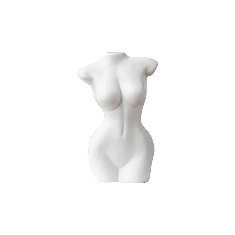 White Human Body Ceramic Flower Vase Modern Lady Female Woman Body Shape Vase For Home Decor