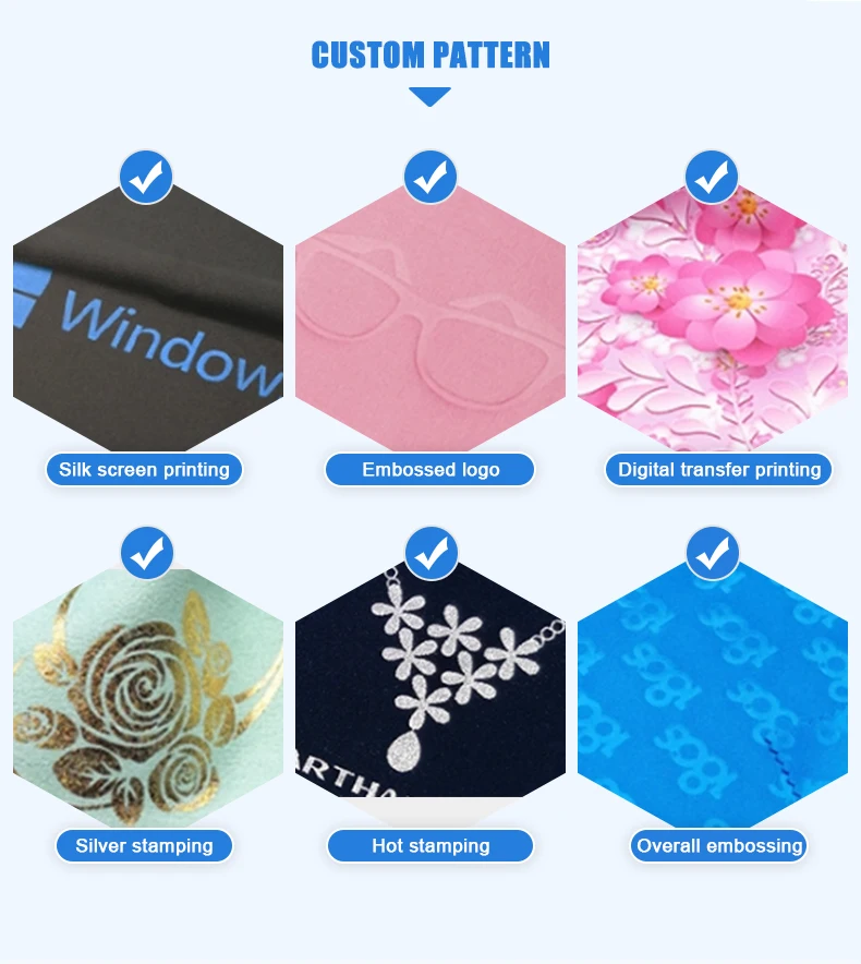 Custom Single Packing Microfiber Fabric Micro Fiber Eyeglass Lens Cleaning Cloth For Lens, Eyeglasses, Sunglasses Wiping Cloth