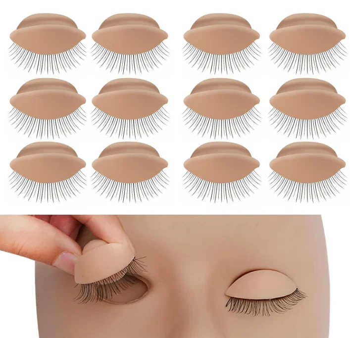 3 pairs replaceable eyelids Eyelash Replacement Eyelids used for eyelash training and practice eyelash extension