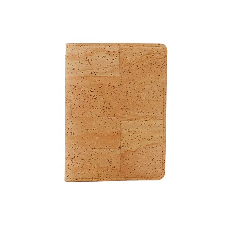 Custom Designer Natural Eco-friendly Cork Cover Passport Case with Card Slots Cheque Travel Wallet