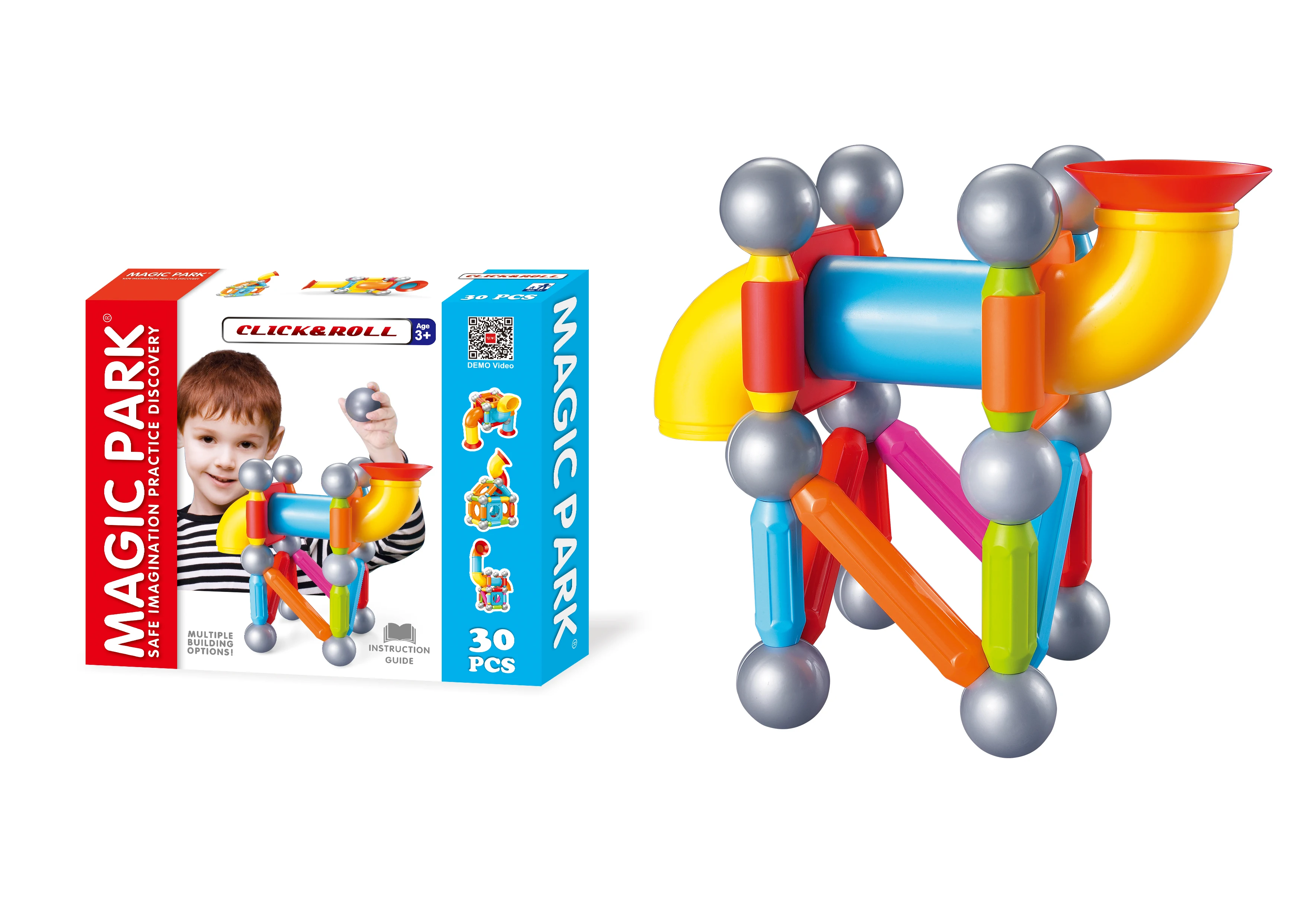 Magnet Construction Balls and Rods Toy 3D DIY Creative Flower Magnetic Sticks Blocks Set