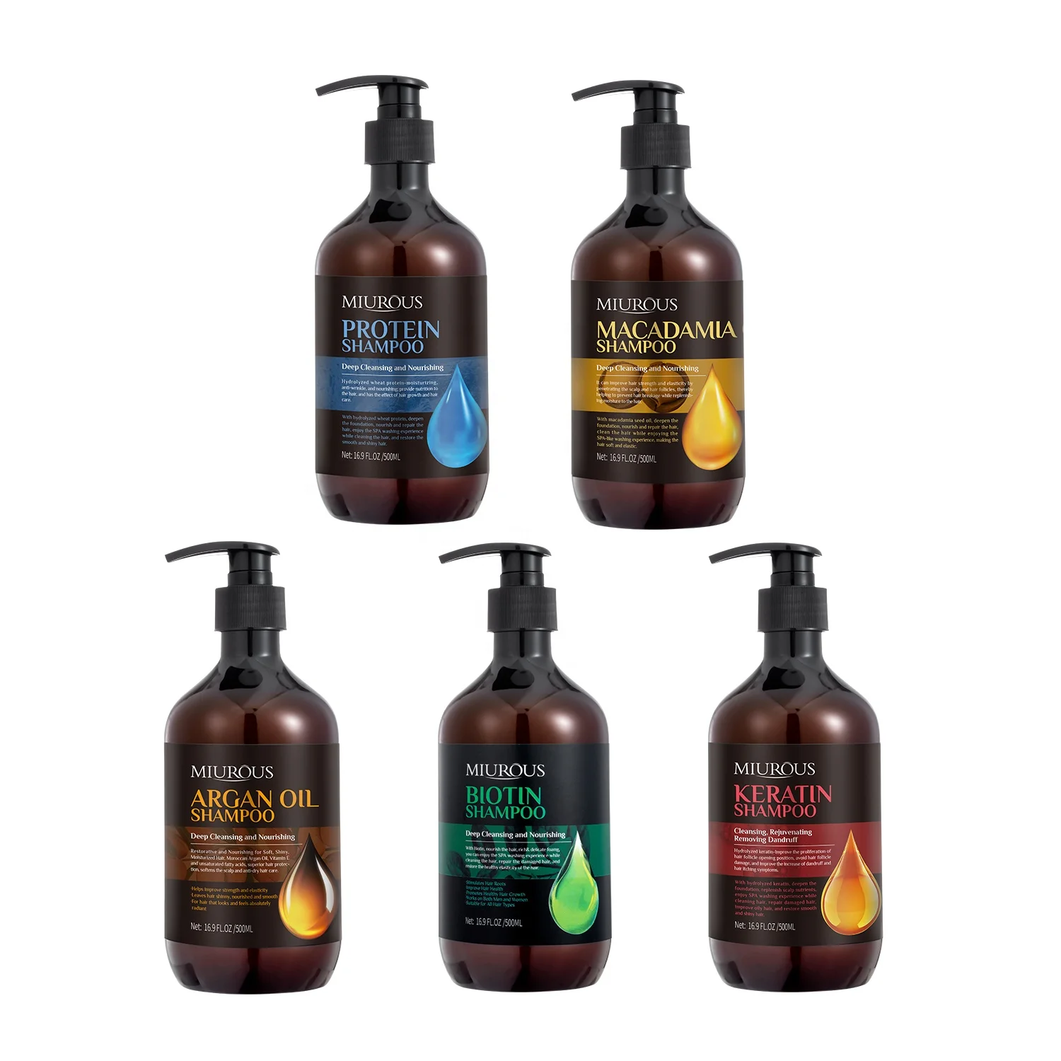 Natural Sulfate Free Amino Acid Anti Hair Loss Regrowth Argan Oil Biotin Hair Shampoo And Conditioner Set for and Frizzy Hair