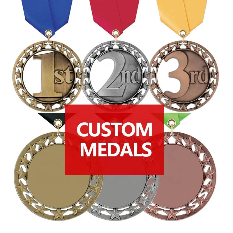 Sports Medal Maker Gold Silver Bronze Metal Medallions Simple Blank Manufacturer in China Medal Display Europe Custom Medals