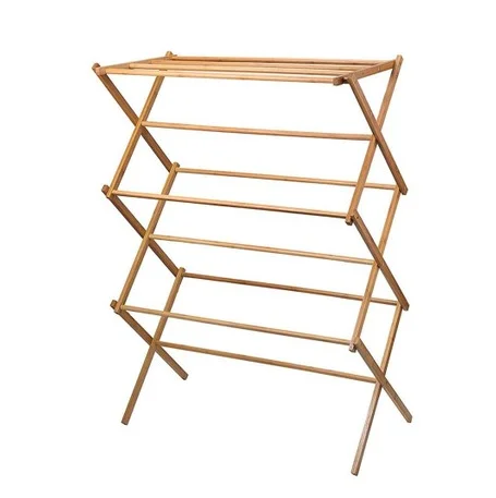 Simple Design Cloths Towel Bamboo Drying Rack Folding Drying Laundry Clothes Drying Rack