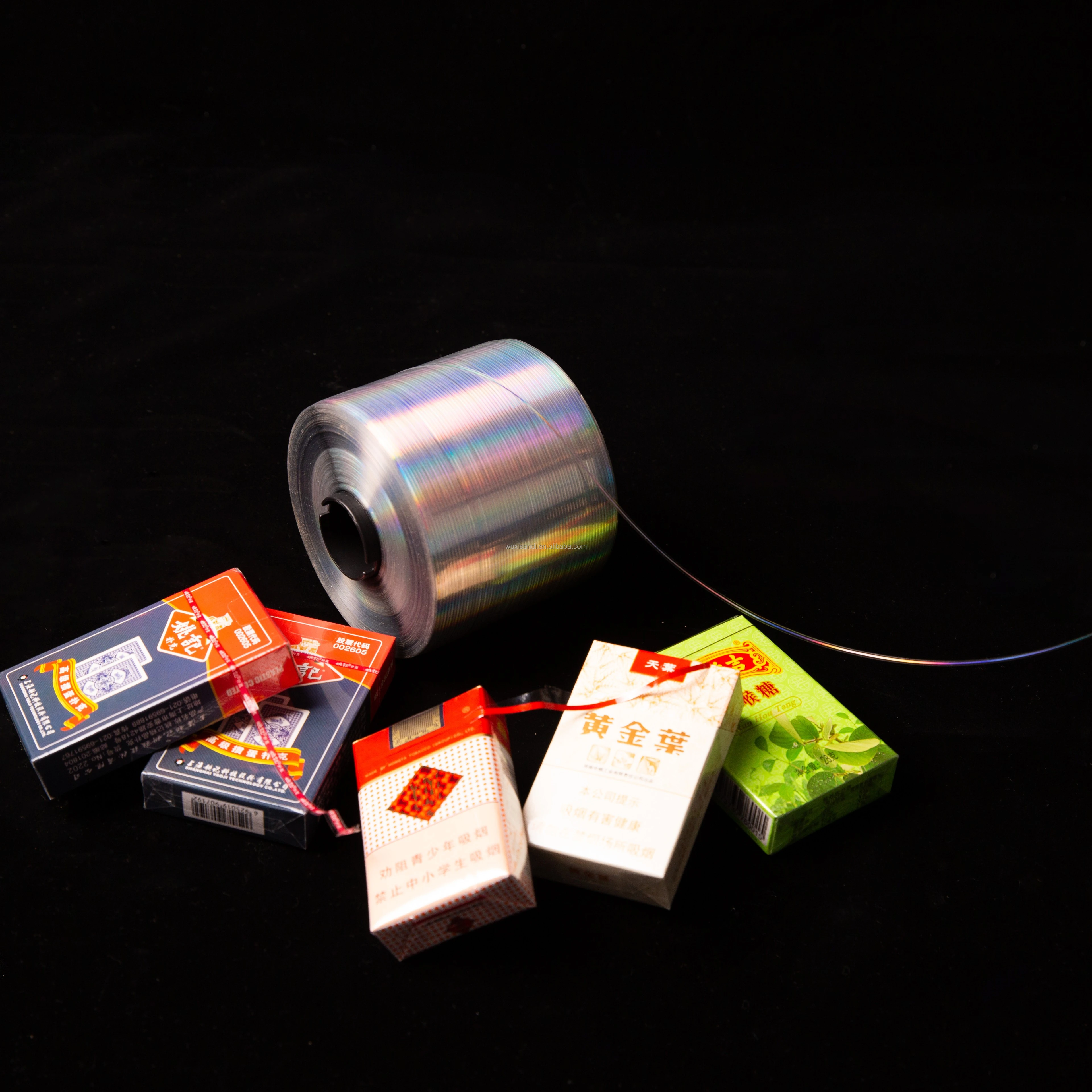 Customized Self-Adhesive 1.5mm-16mm Plastic Film Holographic Tear Tape for Cigarette Hookah Security