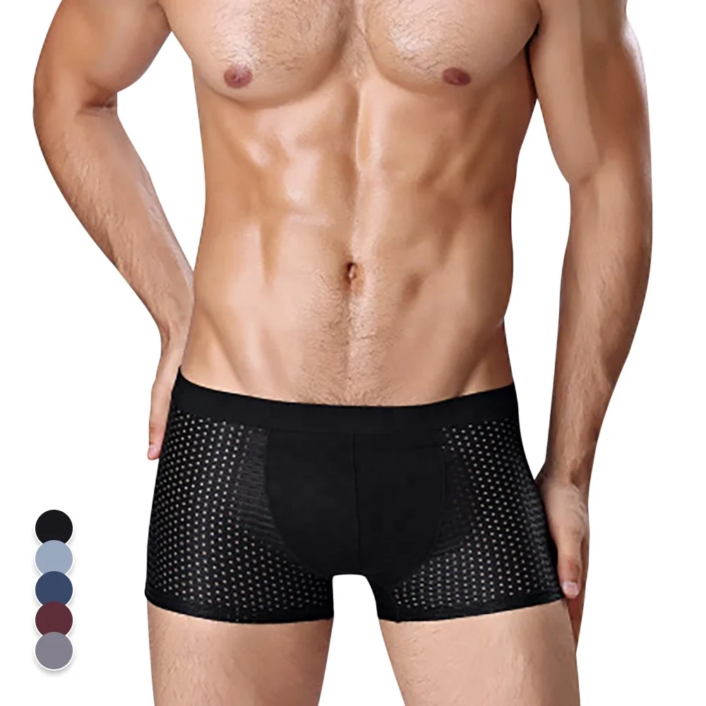 Wholesale Seamless Ice Silk Mens Underwear Plus Size 8XL Breathable Mesh Mens Boxer Brief