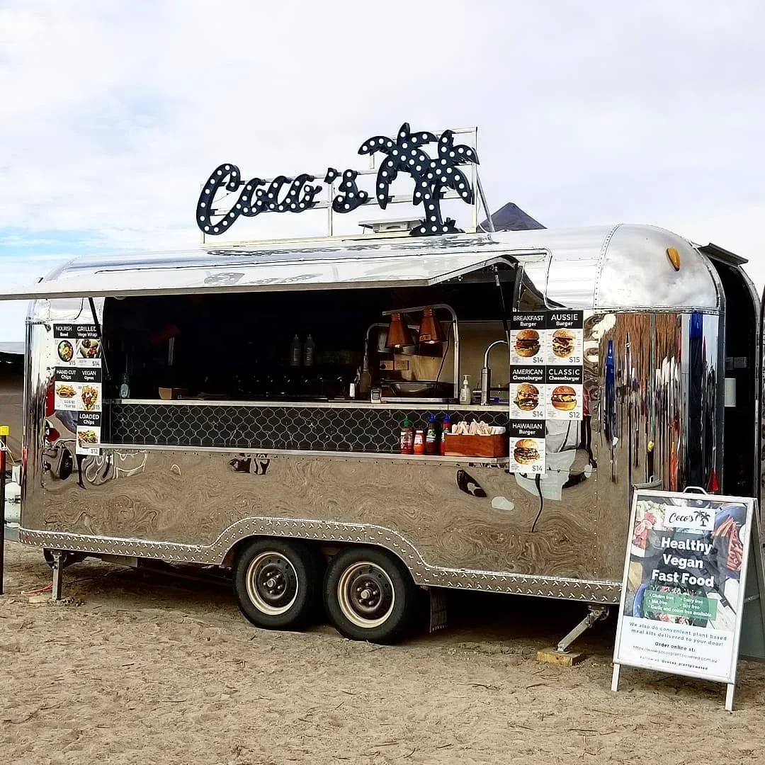 WECARE stainless steel mobile kitchen coffee pizza fast food trailer airstream remorque food truck with full kitchen for sale