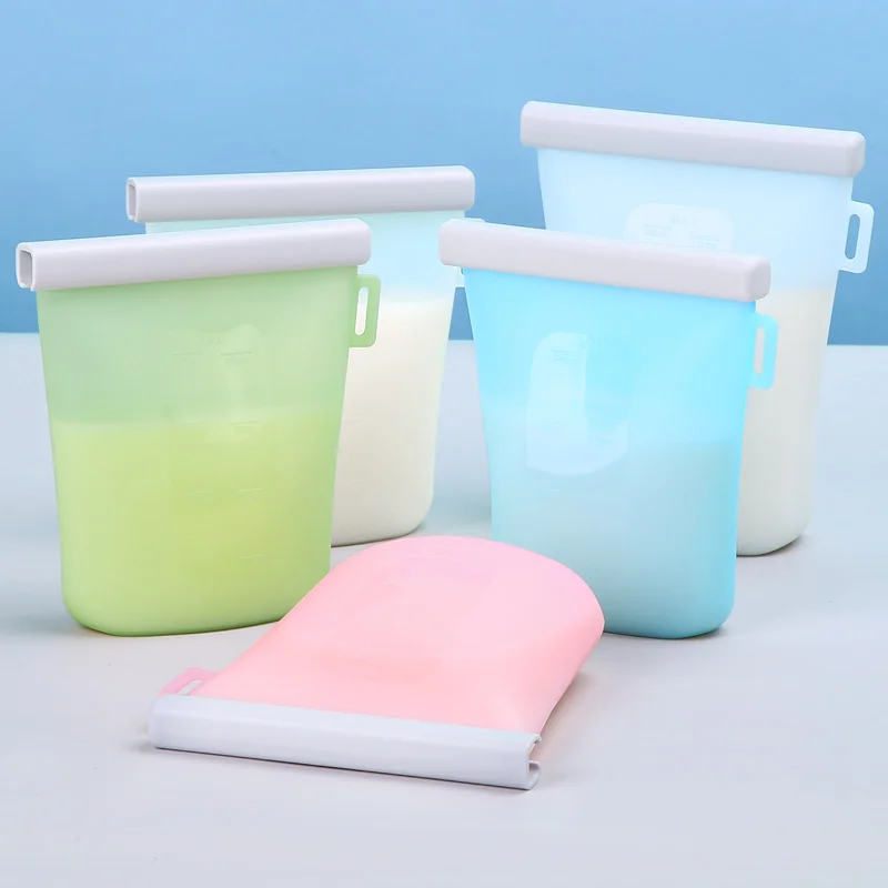 Custom Logo Universal 240ml 360ml 500ml 1000ml 1500ml Large Capacity Insulated Cooler Container Silicone Breast Milk Bags