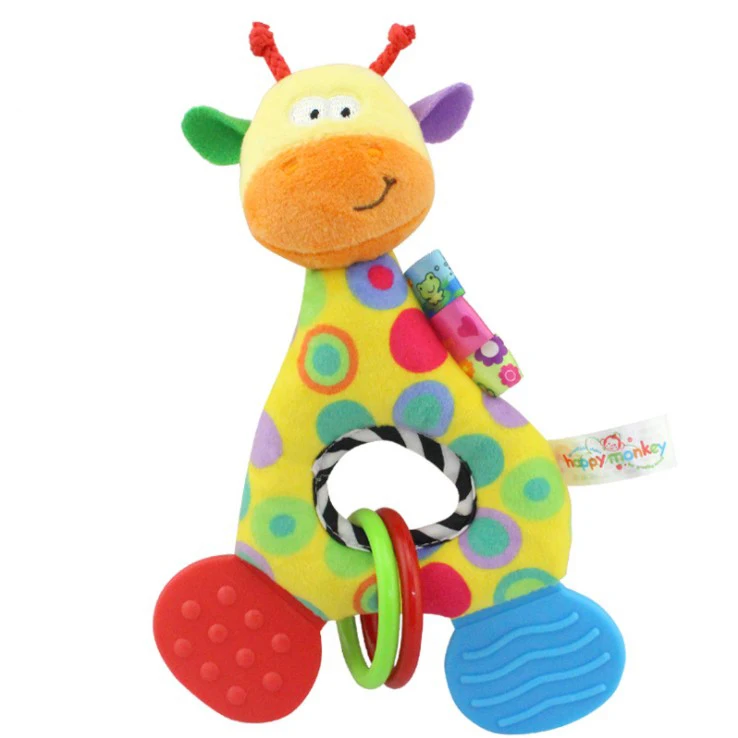 Giraffe Baby Teether Rattles Toy Newborn Plush Animal H009A
