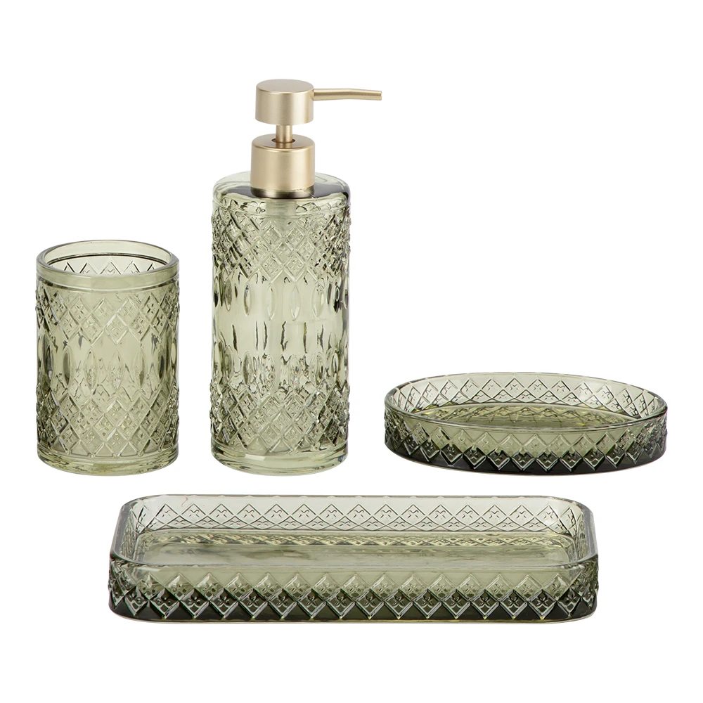 4 шт. набор стеклянных аксессуаров для ванной комнаты