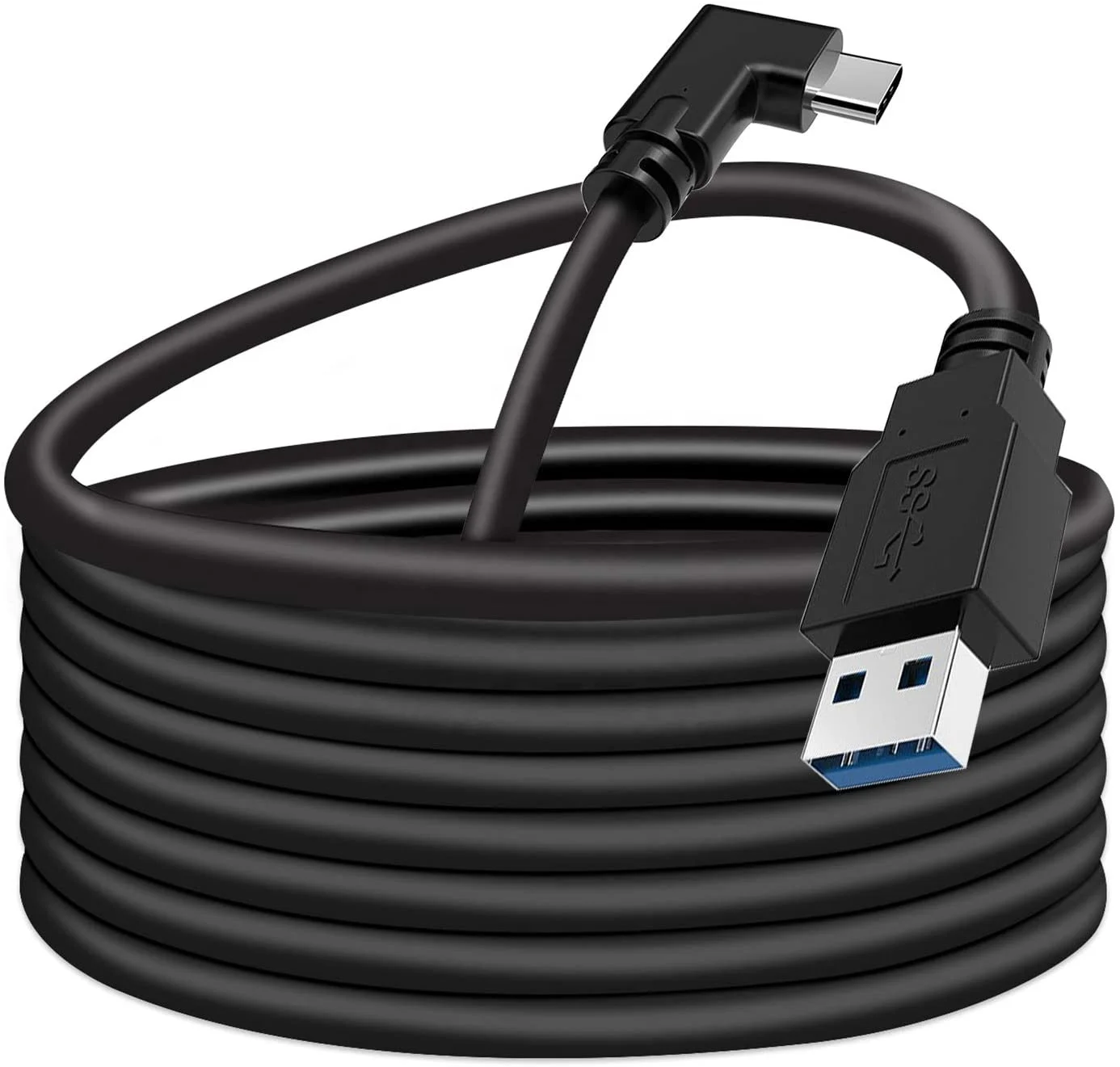 3M 5M 6M 16FT 90 Degree Elbow TPE 5Gbps Data Transfer A to C USB 3.1 Gen2 VR Sream Link Cable for Oculus Quest 1/2 USB C Cable