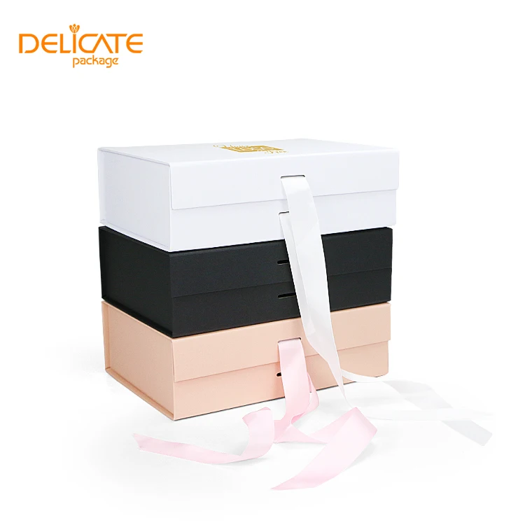 Custom Folding Paper Flat Pack Box Luxury Magnetic With Magnet Closure