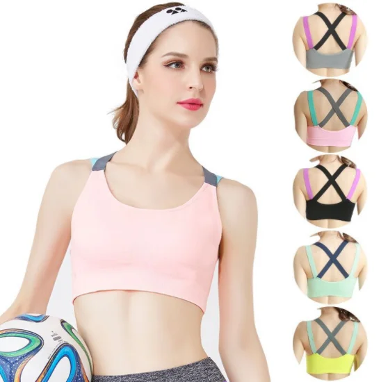 2019 Hot sell sports bra cross back, OEM wholesale cross back sports bra