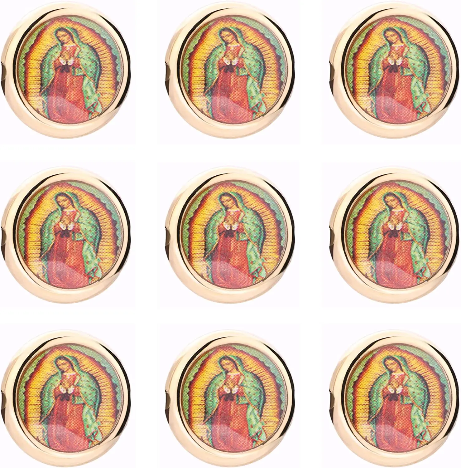 40pcs Acrylic Our Lady Virgin Mary Beads Miraculous Medal Floral Rosary Centerpiece Crucifix Bracelet Pendants Charms