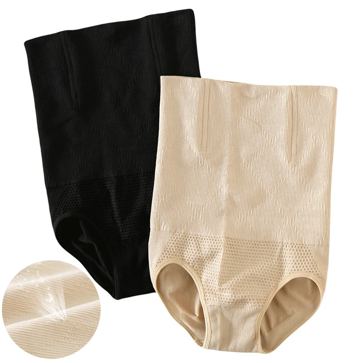 Custom logo Women seamless Butt Lifter Shapewear Hi-Waist Plus Size Double Tummy Waist Trainer Body Shaper Control Panties