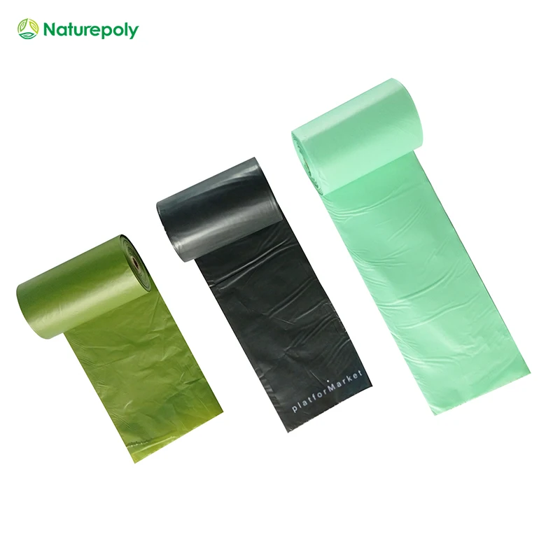Wholesale Bin Bags with Your Logo Biodegradable Plastic Bag Compostable Cornstarch Garbage Kitchen Trash Bag