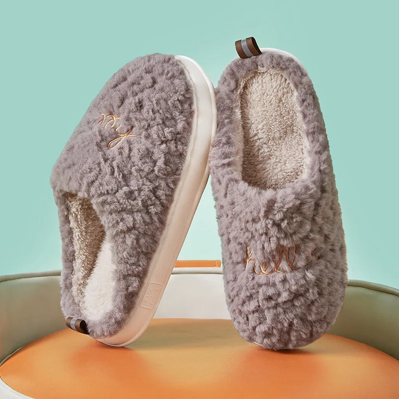 New Arrival Cotton Slippers Home Indoor Casual Shoes Wear-resistant Non-slip Warm Plush Slippers