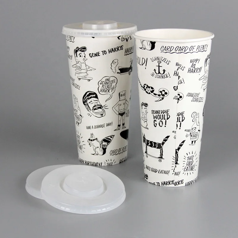 6oz 7oz 8oz 9oz 10oz 12oz 14oz 16oz 20oz 24oz 36oz 440z Multi Size Custom Print Disposable Factory Price Paper Cups With Lid