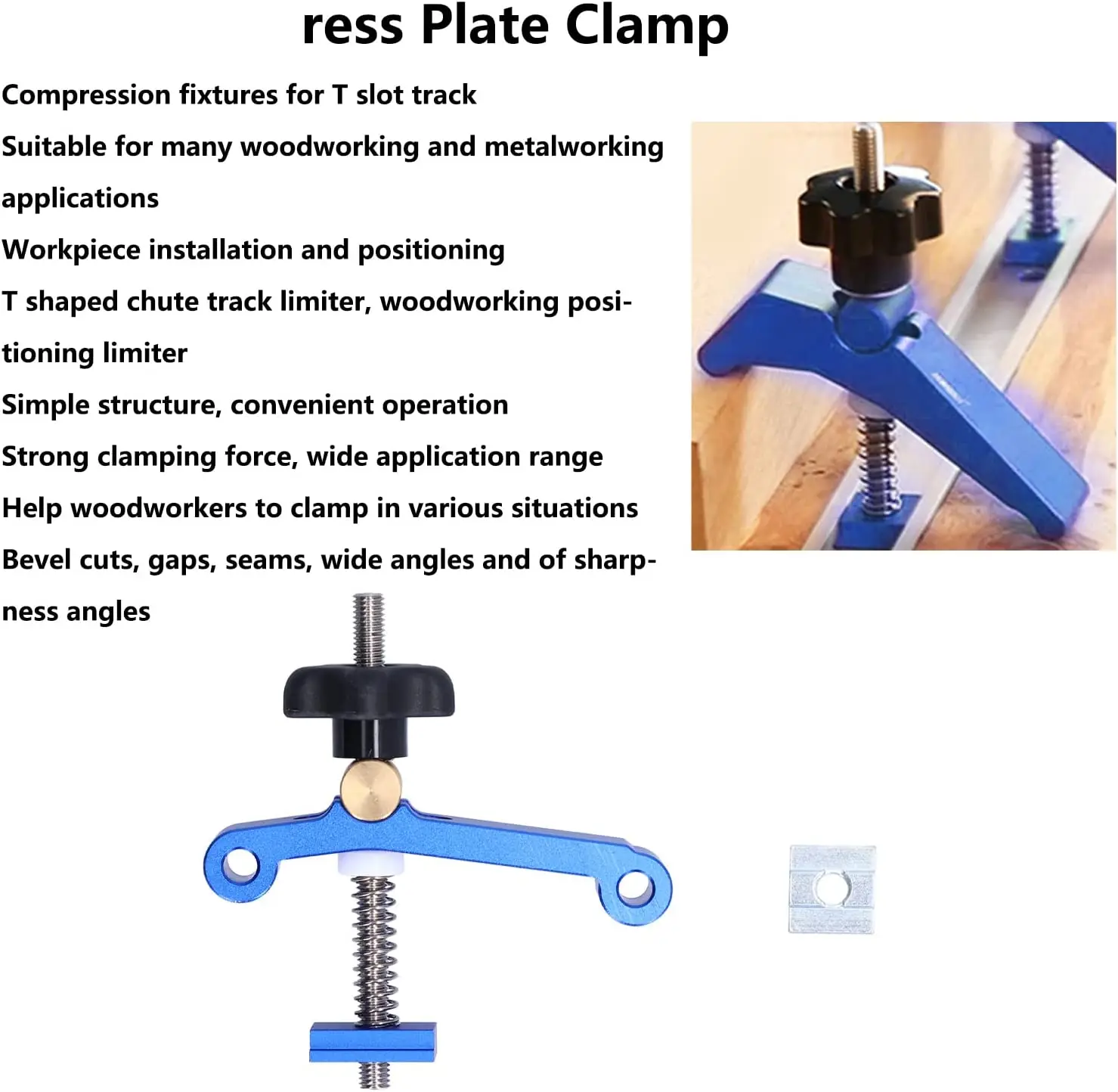 Twotrees Woodworking Machinery Parts Press Plate Clamp Fixture Fastening Platen Suitable for CNC Milling Engraving Machine