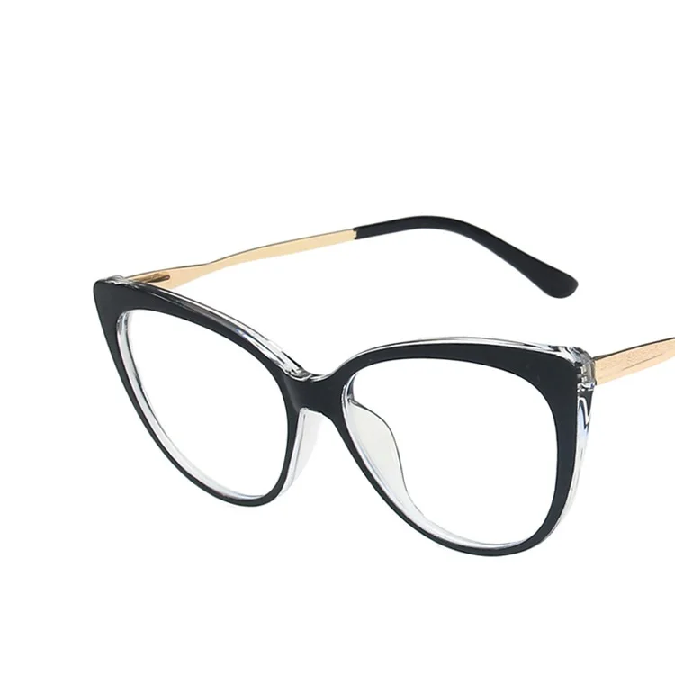 UNOC 2022  New Big Frame Anti-blue Light Lady TR90 Glasses Frame CP Spring Pin Temple Spectacle Frames Optical Glasses