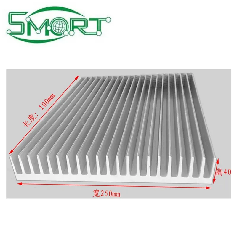 Умная электроника усилитель мощности алюминиевый радиатор ширина радиатора 250 мм высота 40 мм длина 100 мм, длина может быть настроена