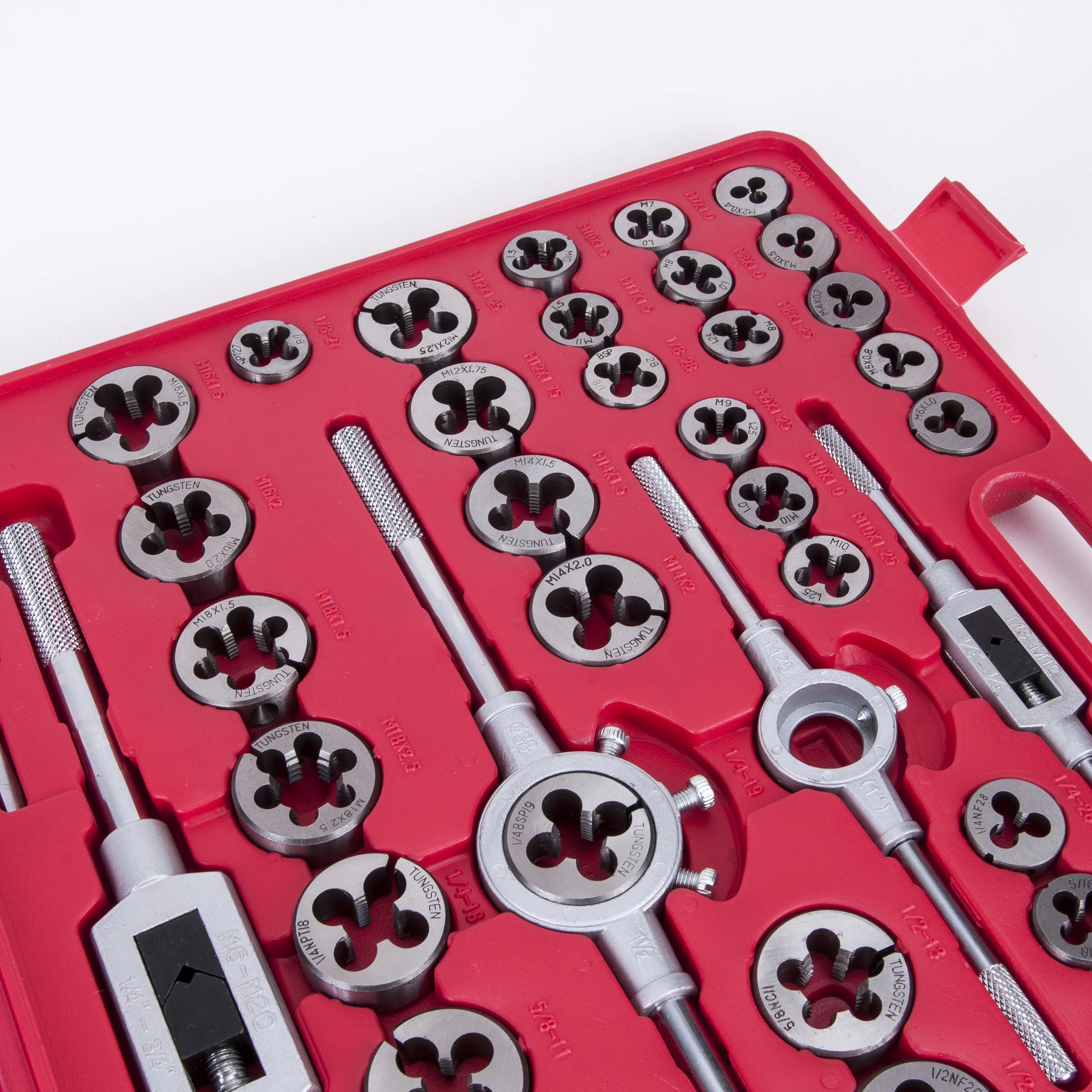 115pcs alloy steel tap and die set in Metric and SAE with Drills and Screw extractor