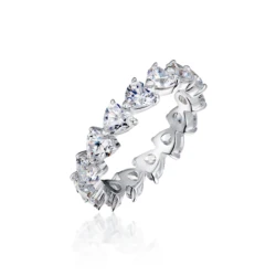 Rochime Романтический в форме сердца из серебра 925 Муассанит обручальные кольца, покрытые белым золотом из кольцо с бриллиантом