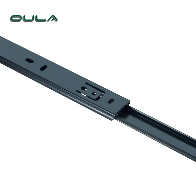 27mm 3-Fold Full Extension Furniture Cabinet Rail Runner Telescopic Channels Ball Bearing Drawer Slide Rail