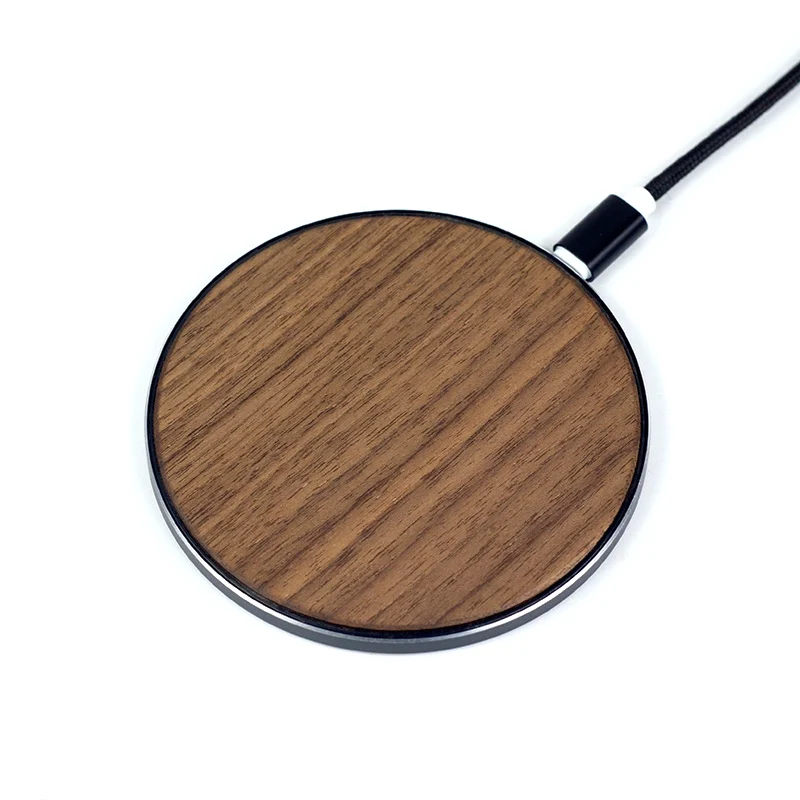 
Black walnut wireless charger customized logo 