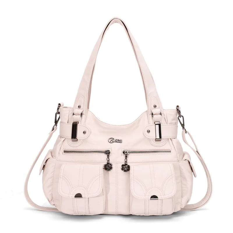 Women Handbags Shoulder Bags Washed Leather Satchel Tote Bag Purse