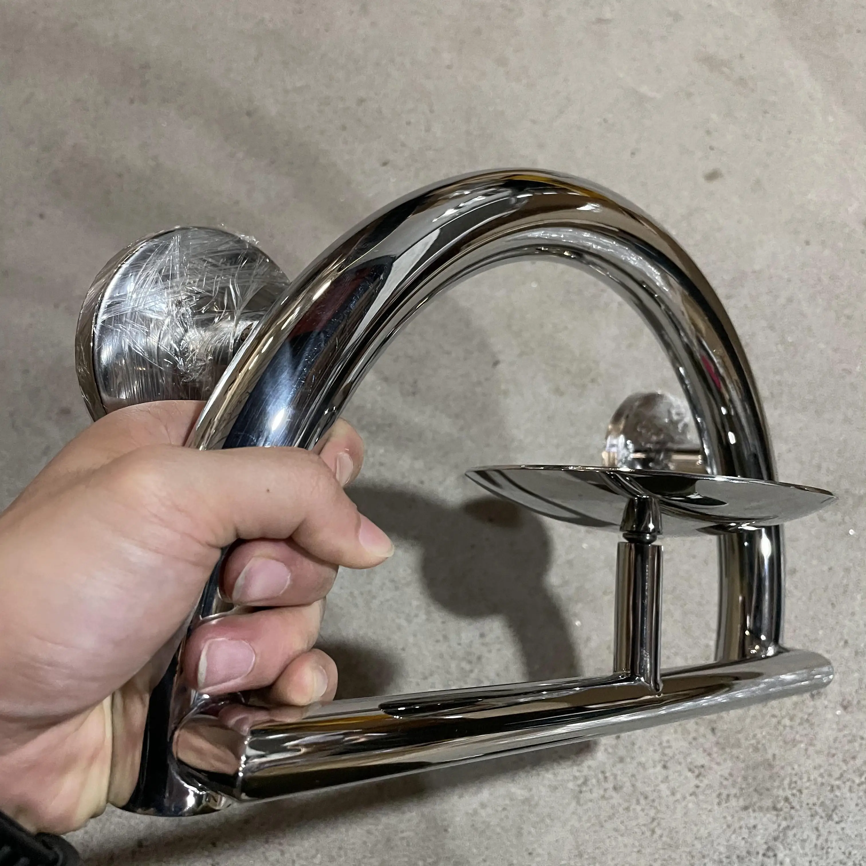 Custom wall mounted safety elders grab bar with soap dish for bathroom and washroom