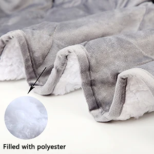 Wholesale Bulk Weighted Sherpa Flannel Fleece Blanket Super Soft And Warm Fuzzy Plush Thick Bed Blanket For Winter